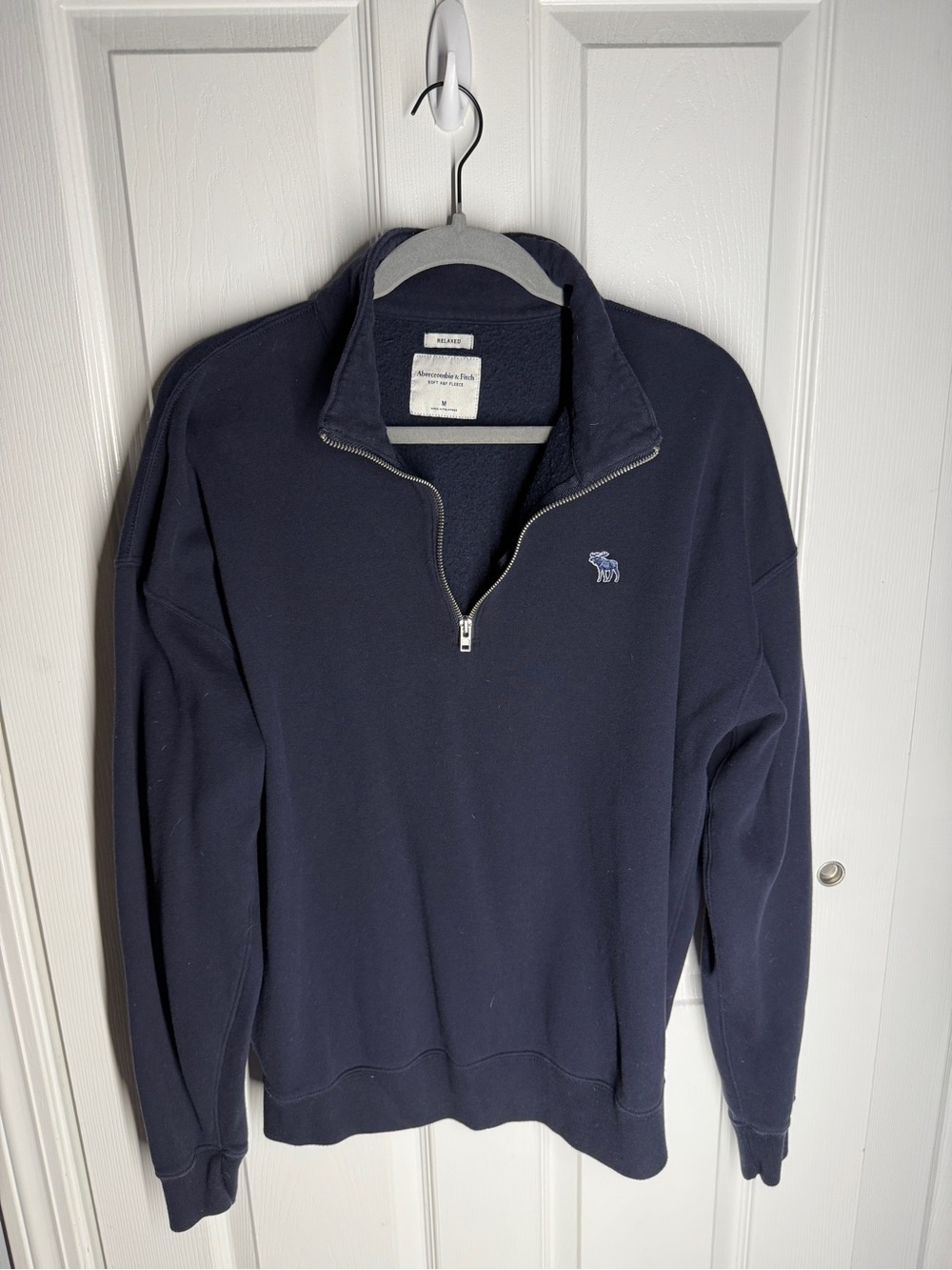 Men's Navy Quarter-Zip Sweater Abercrombie & Fitch Zip Jumper